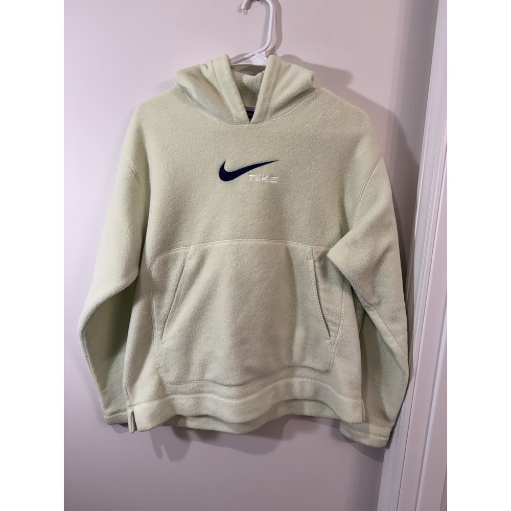 Vintage Y2K‎ Nike Center Swoosh Fleece Hoodie Women's Small Lime Green